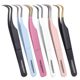 Fine Bent Pointed Curved Lash Tweezers - TWEEZER WORLD