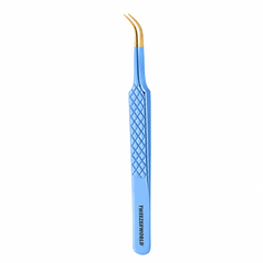Curved Tweezers Lash Isolation Gold Fiber Tip Manufacturer by TWEEZER WORLD