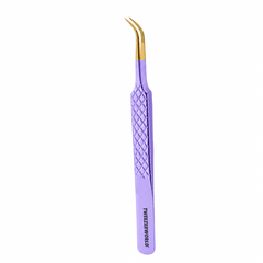 Curved Tweezers Lash Isolation Gold Fiber Tip Manufacturer by TWEEZER WORLD