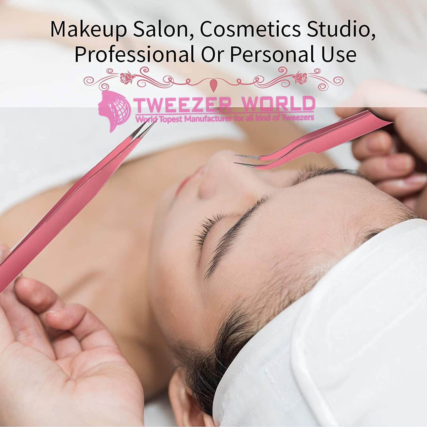 Curved Straight Lash Tweezers - TWEEZER WORLD