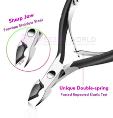 Cuticle Nail Trimmer with Cuticle Pusher Nail Nipper Scissor and Scraper