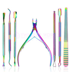 7Pcs Cuticle Nippers and Cutter Kit Toenail File Nail Polish Remover