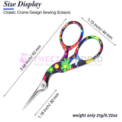 Amazon Hot Selling 10 pcs Embroidery Scissors Rainbow Crane Scissors