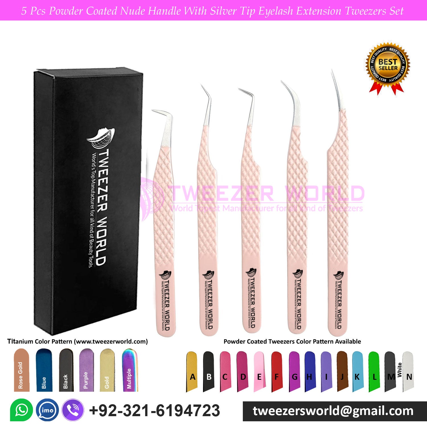 Eyelash Tweezer - Pro Nude Tweezers Set - TWEEZER WORLD