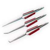 Fiber Grip Cross Lock Tweezers Set for Watch Repair & Soldering