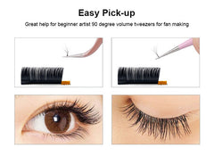 6 Pcs Glitter Powder Coated yellow Tweezer with Gold Fiber Tip Eyelash Extension Tweezers Set