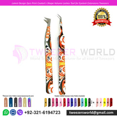 Latest Design 2pcs Print Coated L-shape Volume Lashes Tool