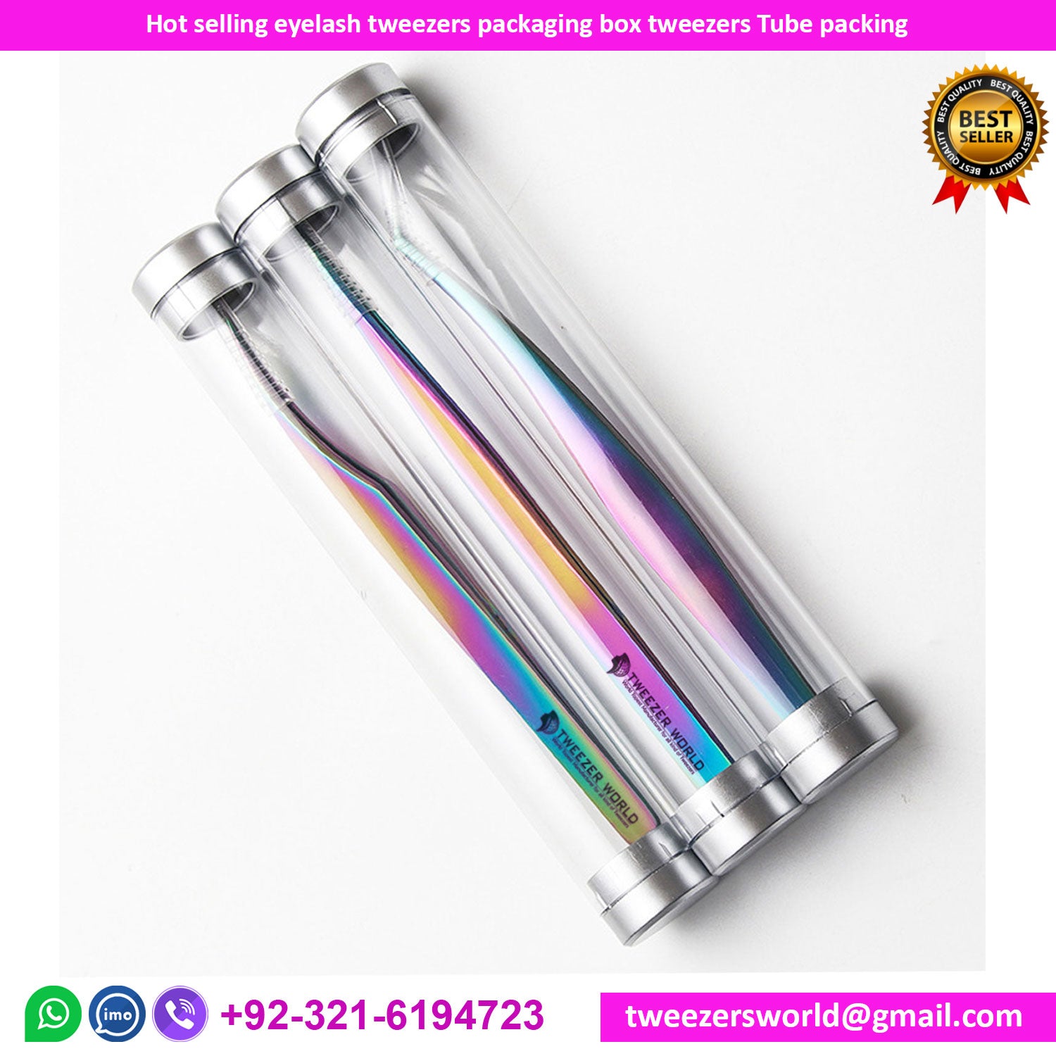 Hot selling eyelash tweezers packaging box tweezers storage box private label tweezers packaging tube Shop now at TWEEZER WORLD