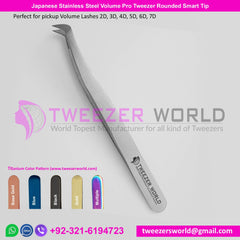Pro Russian Eyelash Volume Lash Tweezer Rounded Smart Tip