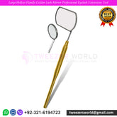 Large Hollow Handle Golden Lash Mirror Professional Eyelash Extensions Tool