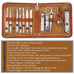 Manicure Set of 13pcs Pedicure Kit Rose Gold Nail Clipper Set of Manicure