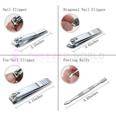 Professional Manicure Set Nail Clippers Kit Pedicure Care Tools 12 Pcs Kit
