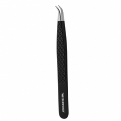 Curved Eyelash Tweezers Color and Silver Fiber Tip | TWEEZER WORLD®