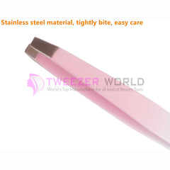 2pcs Orange Pink Hair Removal Makeup Tool Eyebrow Tweezers Set