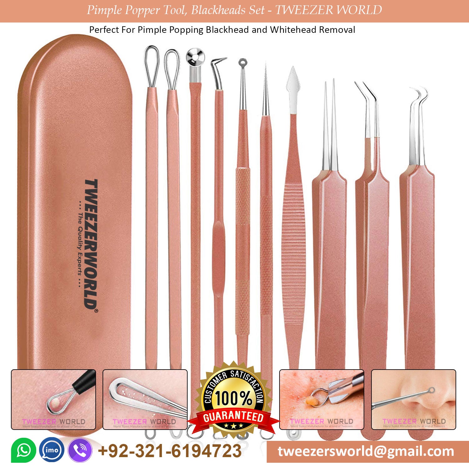 Pimple Popper Tool, Blackheads Set - TWEEZER WORLD
