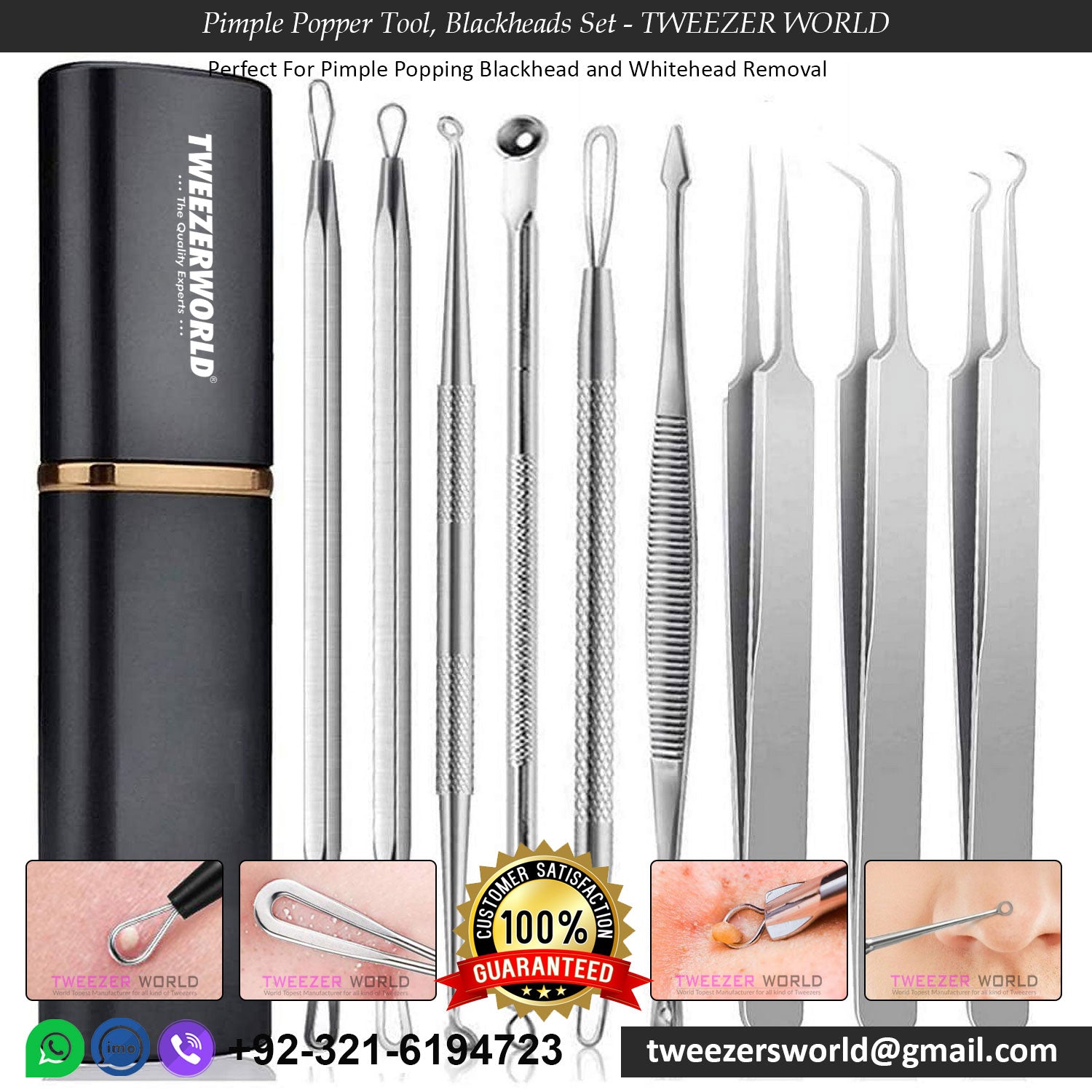 Blackhead Extractor Tool, Blackheads Set - TWEEZER WORLD