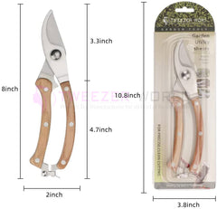 Wood Handle Garden Shear, Plant Pruning Scissors Garden Cutter Shears