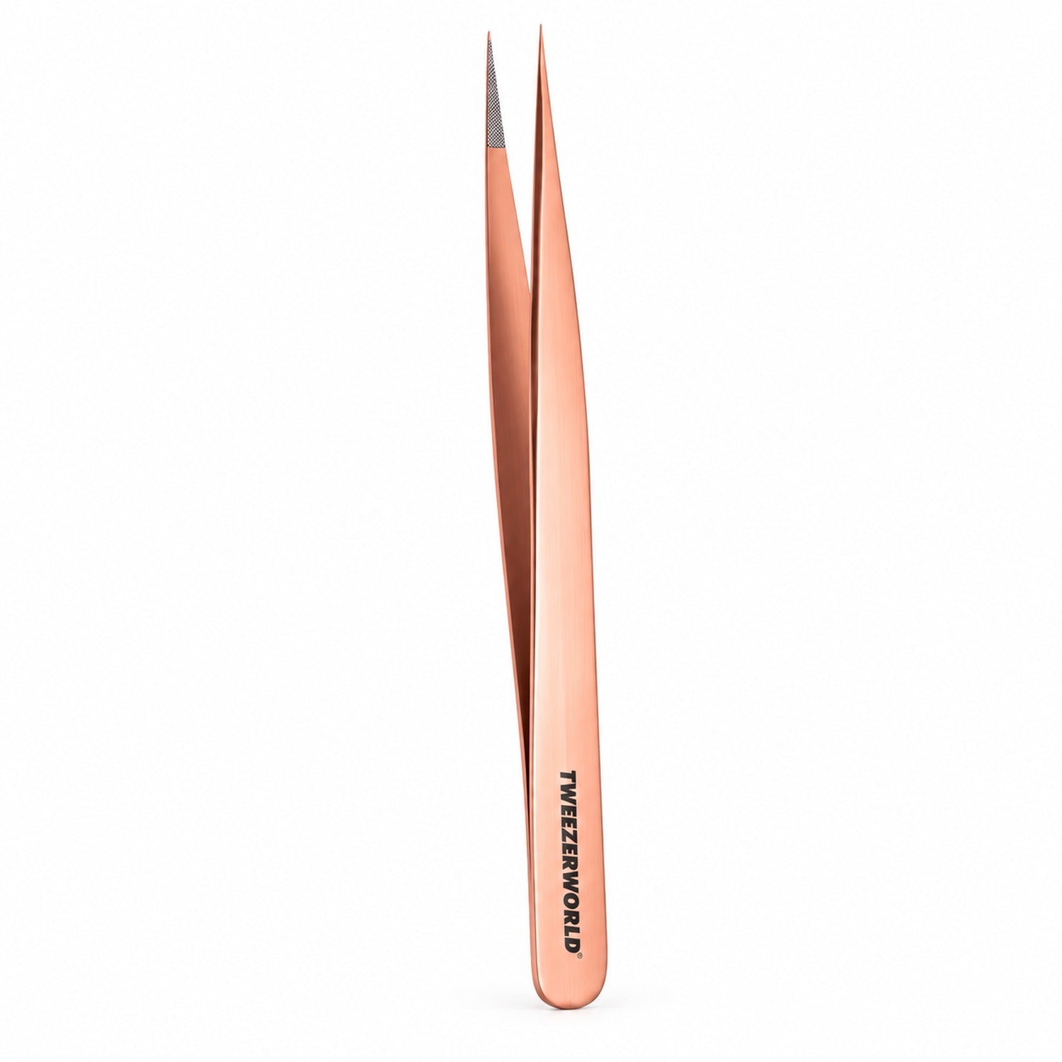 Professional Super-Straight Needle-Tip Isolation Lash Tweezers - Rose Gold | TWEEZER WORLD®