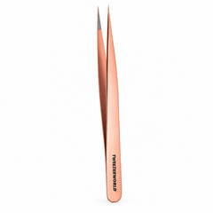 Professional Super-Straight Needle-Tip Isolation Lash Tweezers - Rose Gold | TWEEZER WORLD®