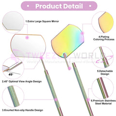 2pcs Eyelash Extensions Rainbow Best Eyelash Mirror Set