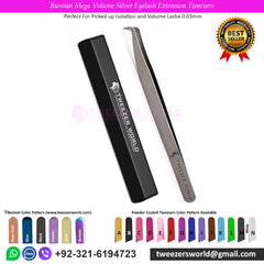 4pcs Volume & Isolation Silver Eyelash Extension Tweezers Set
