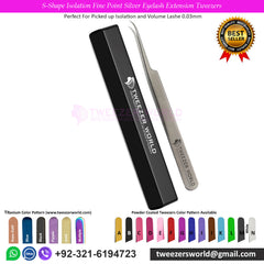 4pcs Isolation Fine Point Silver Eyelash Extension Tweezers Set