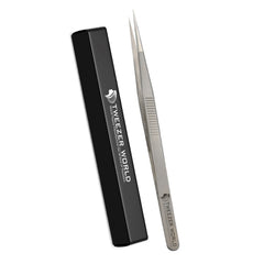 2pcs Dumount Straight Isolation Silver Eyelash Extension Tweezers Set