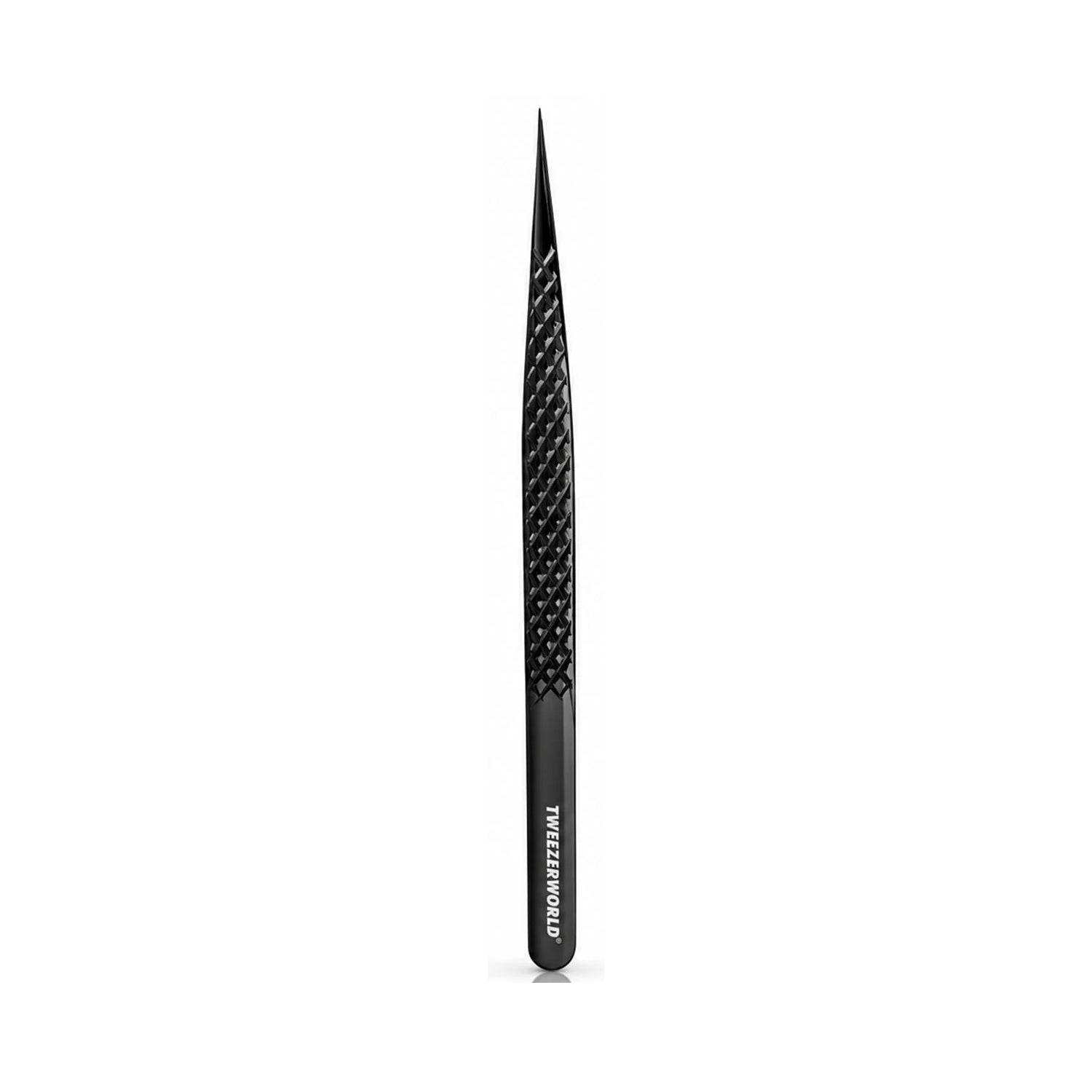 Slim Handle Straight Isolation Tip Tweezers - Black | TWEEZER WORLD®