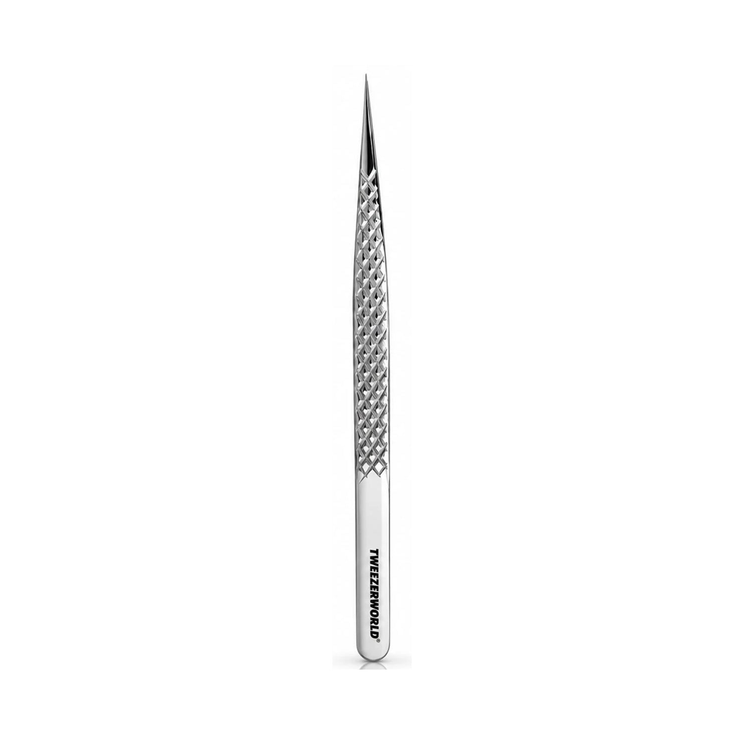 Slim Handle Straight Isolation Tip Tweezers - Silver | TWEEZER WORLD®
