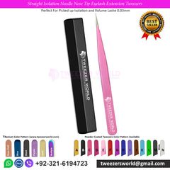 2pcs Straight Isolation & Volume Eyelash Extension Tweezers Set