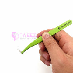 L-Shape Volume Kelly Green Best Eyelash Volume Tweezers