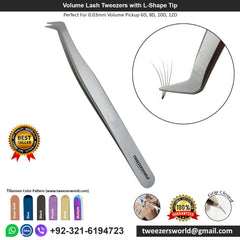 Volume Fan Lash Tweezers Curved Flat Tip | TWEEZER WORLD