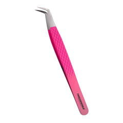 Hot Pink with Silver Tip Lash Tweezers Sets - TWEEZER WORLD