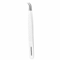 Curved Eyelash Tweezers Color and Silver Fiber Tip | TWEEZER WORLD®
