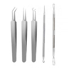 Blackhead Clearing Tool Blackheads Popper Silver Set - TWEEZER WORLD