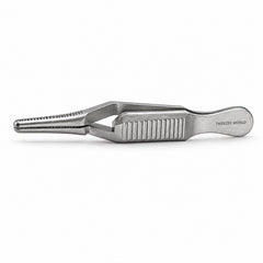 Bulldog-Type Serrefine Clamp – Straight, 28 / 35 / 50 mm — side profile catalogue illustration