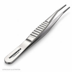 TWEEZER WORLD DeBakey angled forceps, tail detail view — catalogue illustration; sample geometry pending verification