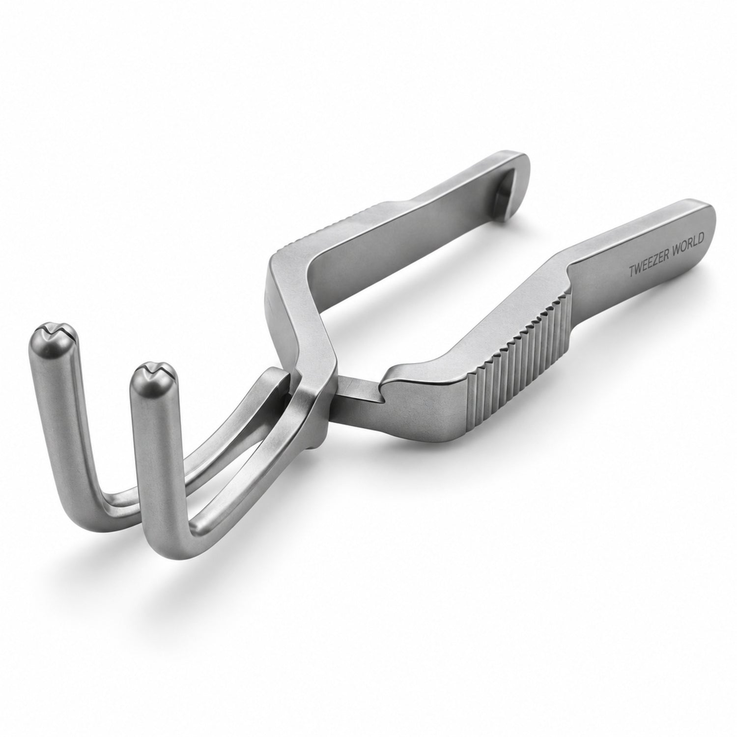DeBakey Cross-Action Bulldog Clamp – 90° Angled, 7 cm — front perspective catalogue illustration
