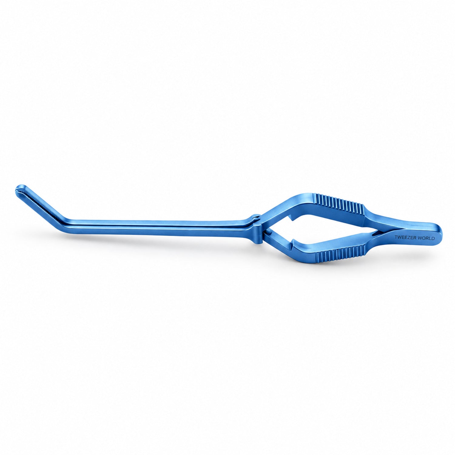 DeBakey Cross-Action Bulldog Clamp Titanium Option – 45° Angled, 12 cm — side profile catalogue illustration