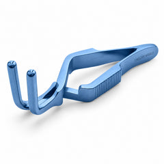 DeBakey Cross-Action Bulldog Clamp Titanium Option – 90° Angled, 7 cm — front perspective catalogue illustration