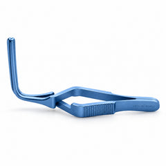 DeBakey Cross-Action Bulldog Clamp Titanium Option – 90° Angled, 7 cm — side profile catalogue illustration