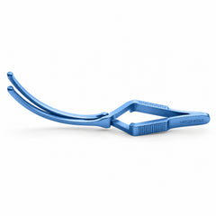DeBakey Cross-Action Bulldog Clamp Titanium Option – Curved, 10 cm — side profile catalogue illustration