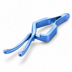 DeBakey Cross-Action Bulldog Clamp Titanium Option – Curved, 7.5 cm — front perspective catalogue illustration