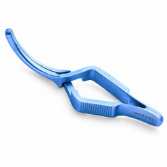 DeBakey Cross-Action Bulldog Clamp Titanium Option – Curved, 7.5 cm — reverse three-quarter catalogue illustration