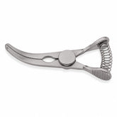 DeBakey Glover Bulldog Clamp – Curved, 15 mm Jaw — catalogue illustration on white background