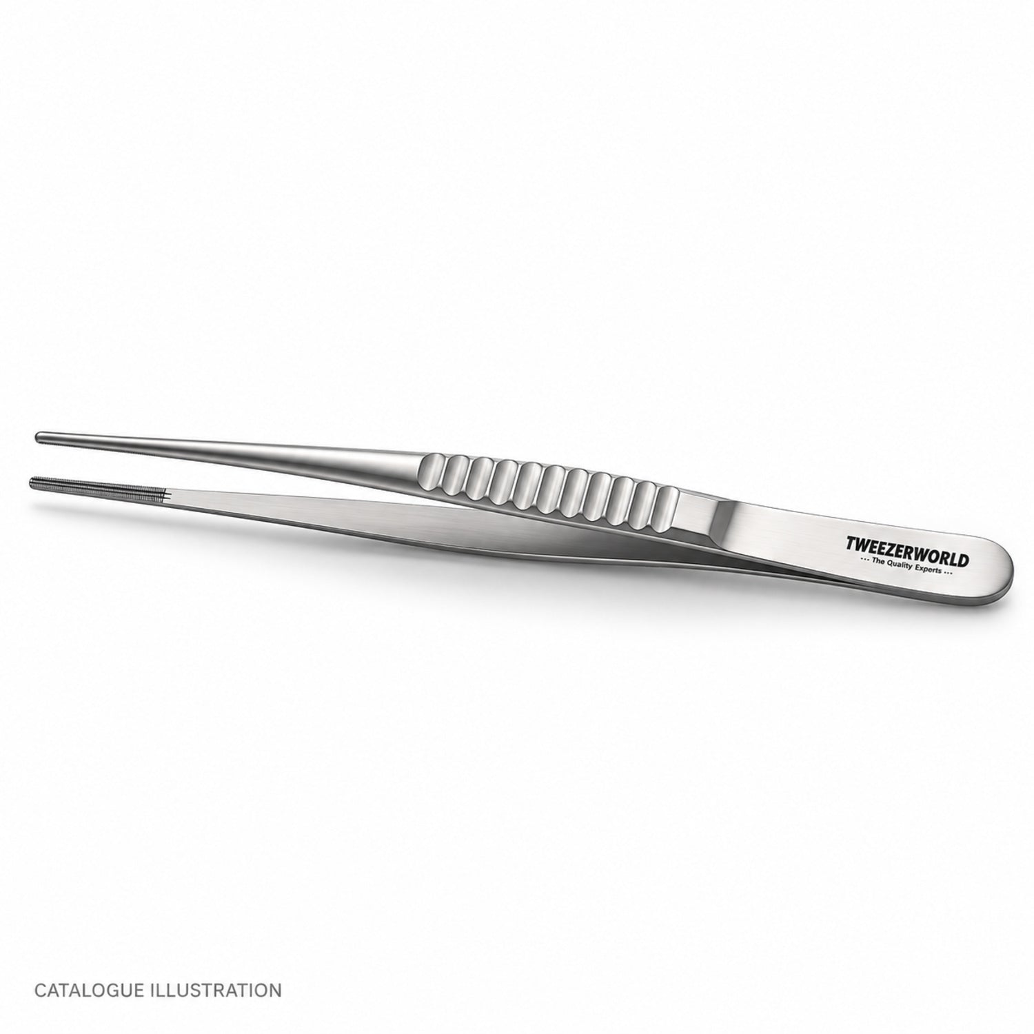TWEEZER WORLD DeBakey long forceps, side view — catalogue illustration; sample geometry pending verification
