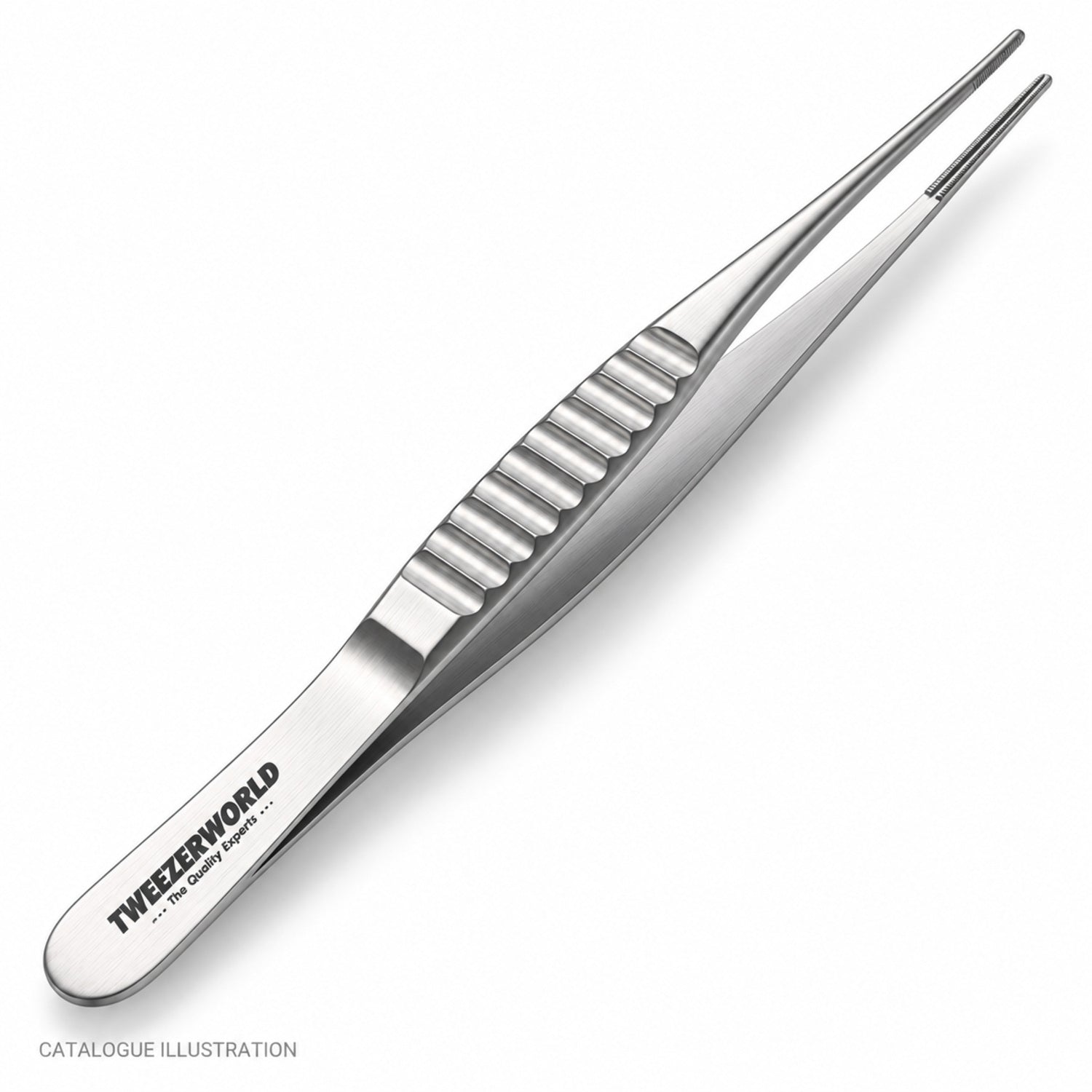 TWEEZER WORLD DeBakey micro forceps, reverse view — catalogue illustration; sample geometry pending verification