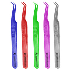 Professional Dotted Grip Lash Tweezers Stainless Steel Eyelash Tweezers