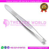 Eyebrow tweezer with slant tip for shaping eyebrows