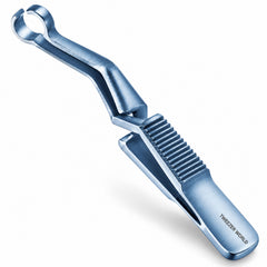 French-Type Shunt Bulldog Clamp – Angled Ring Jaw, Blue Finish — jaw detail catalogue illustration